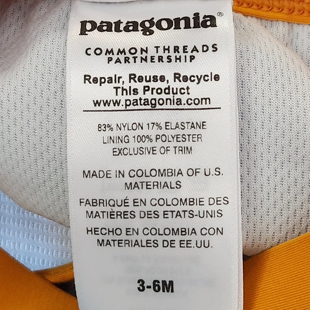 Patagonia Swim Bottoms Baby 3-6M Blue Yellow Colorblock Diaper Cover 61285